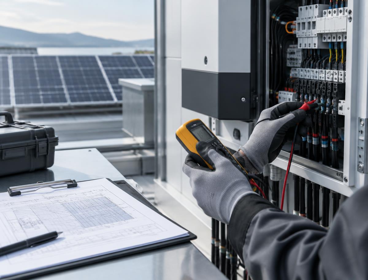 Elektrotechnische Messung an einer PV-Anlage